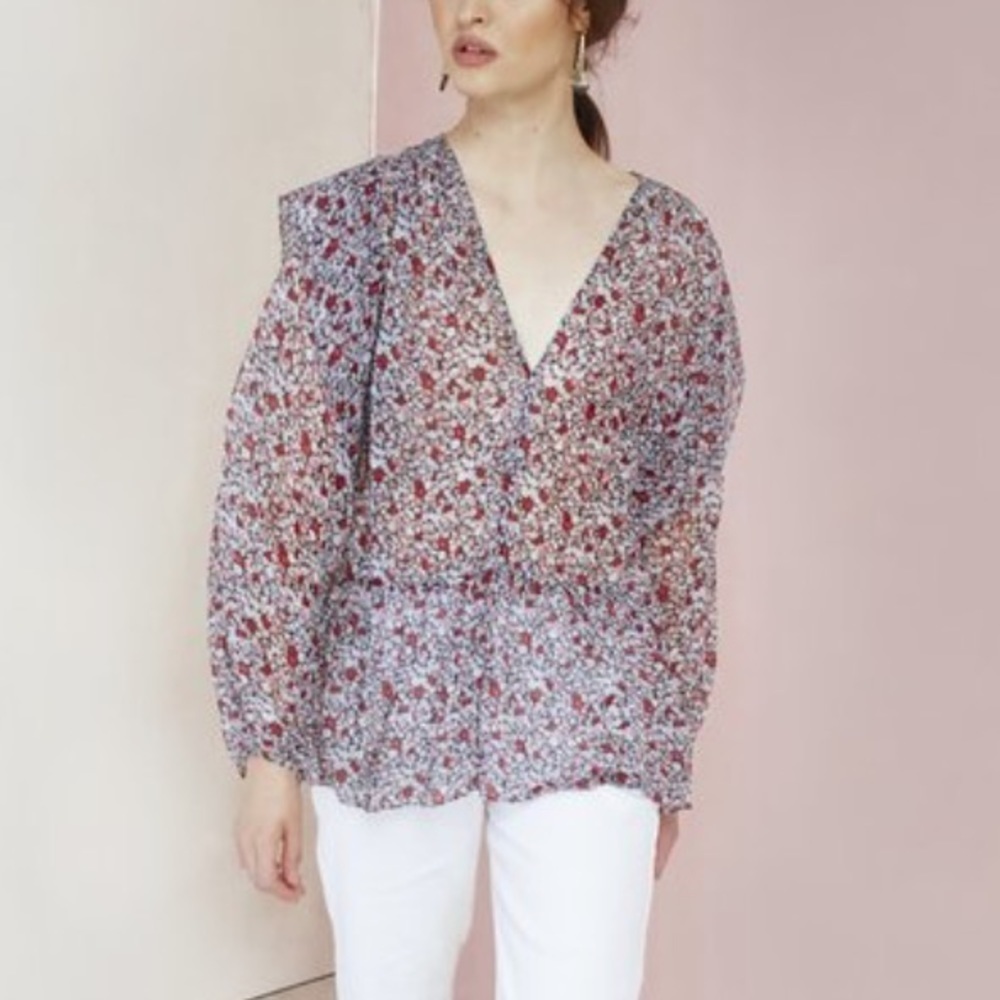 Magali Pascal Kazane Top Blouse‎ in Bloom Size L
